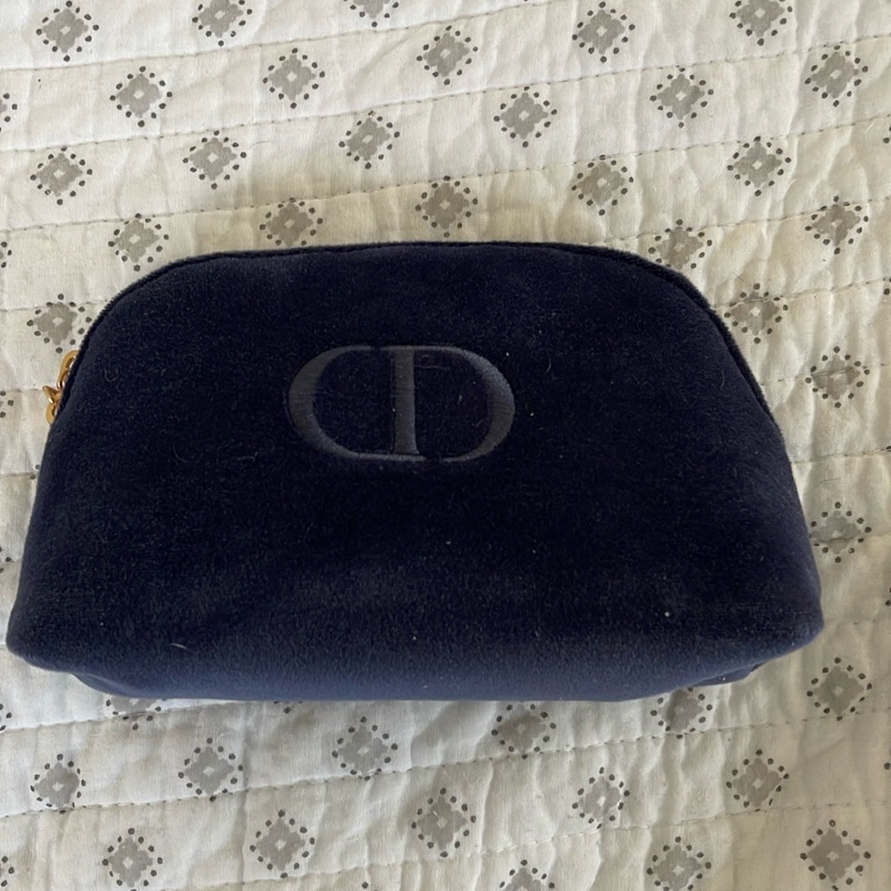 Brand new blue velvet Dior beauty pouch